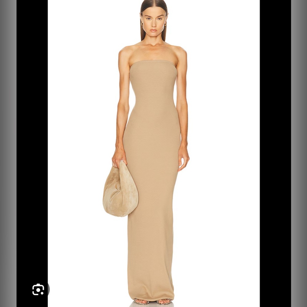 Wolford fatal dress in toasted almond
